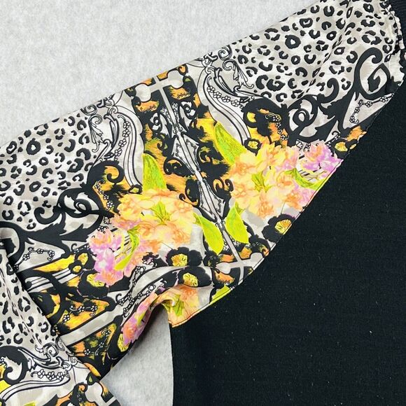 MINKPINK Womens M Black Crewneck Pullover Printed Sleeve Sweatshirt Trendy Top - Picture 6 of 15